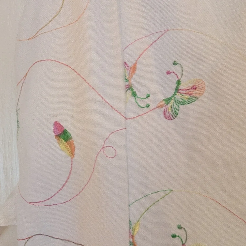 Bonnie Jean White Embroidered Butterfly Sleeveless Spring Dress. Size 5